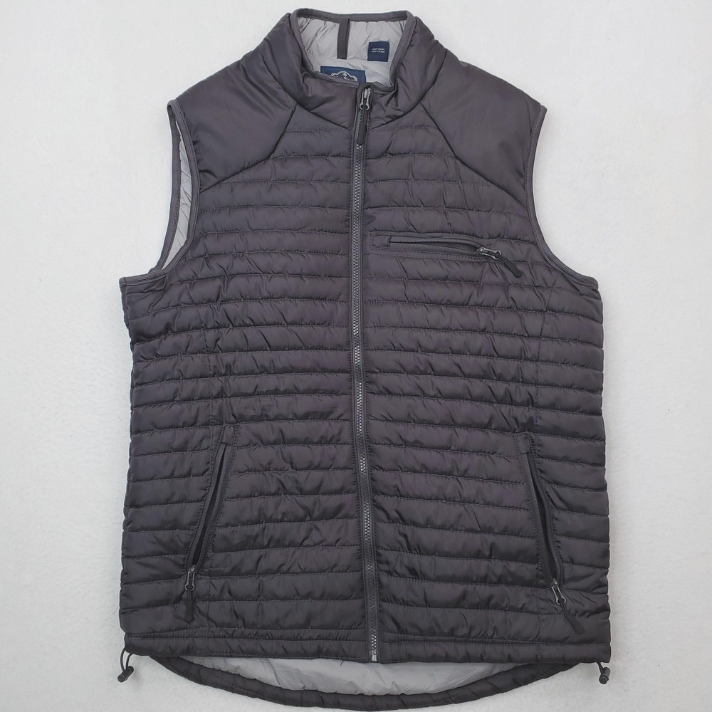 Nat Nast Vest Mens Large Gray Puffer Quilted Lightweight Packable Preppy
